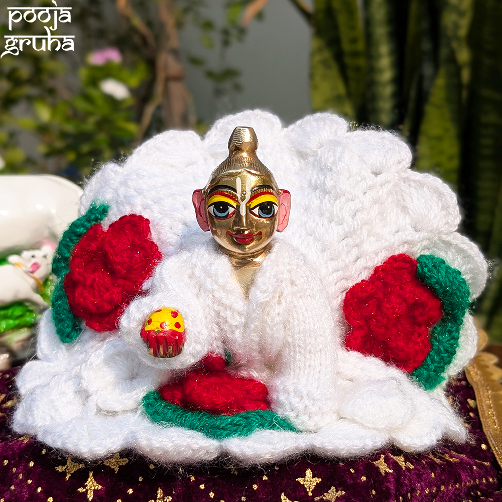 Woolen Rose Dress Set for Laddu Gopal