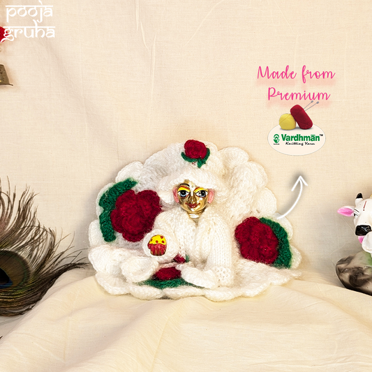 Woolen Rose Dress Set for Laddu Gopal