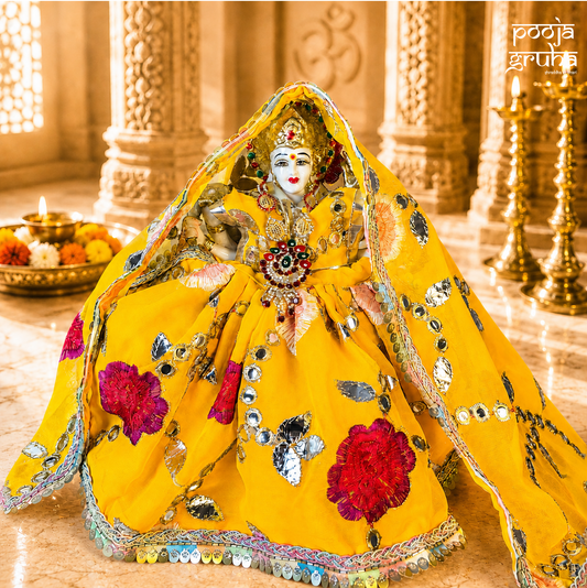 Kesari Bandhani Mata Rani Dress Set
