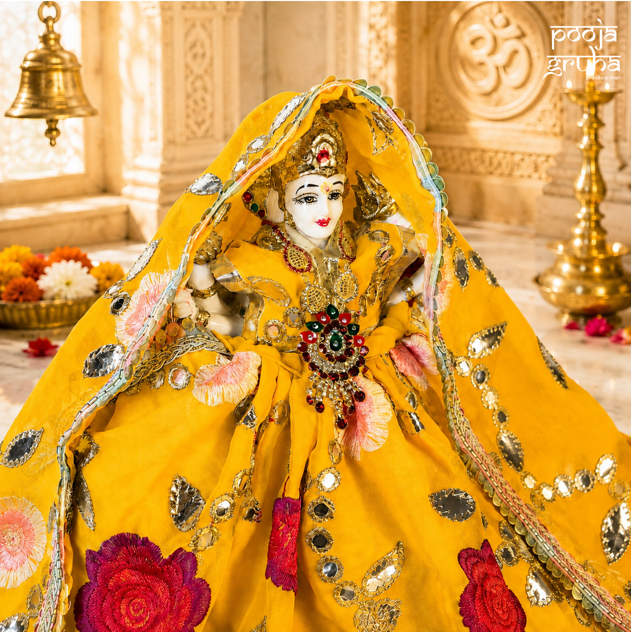 Kesari Bandhani Mata Rani Dress Set