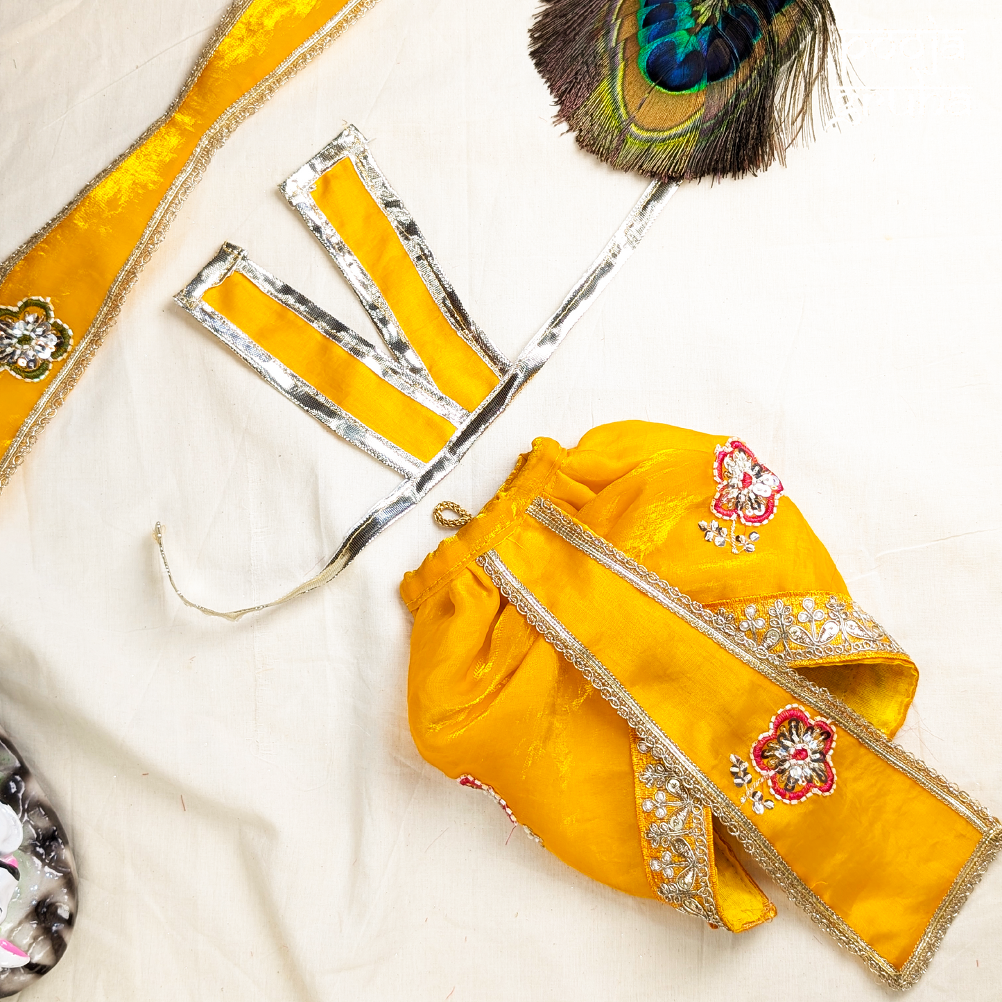 Surmayi Radha Krishna Lehenga & Dhoti Set