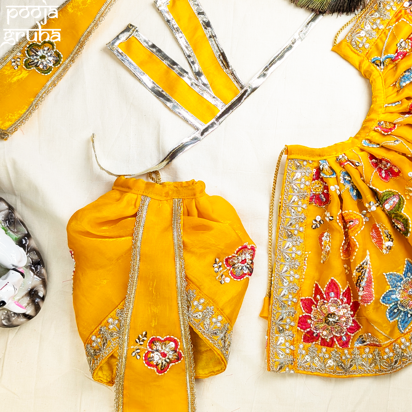 Surmayi Radha Krishna Lehenga & Dhoti Set