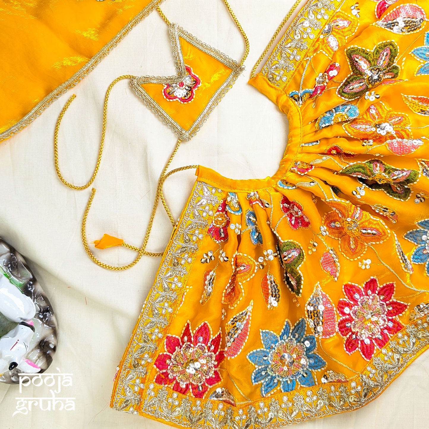 Surmayi Radha Krishna Lehenga & Dhoti Set