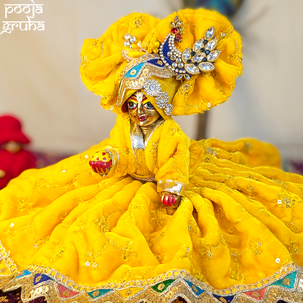 Kanakavarna Laddu Gopal Velvet Dress