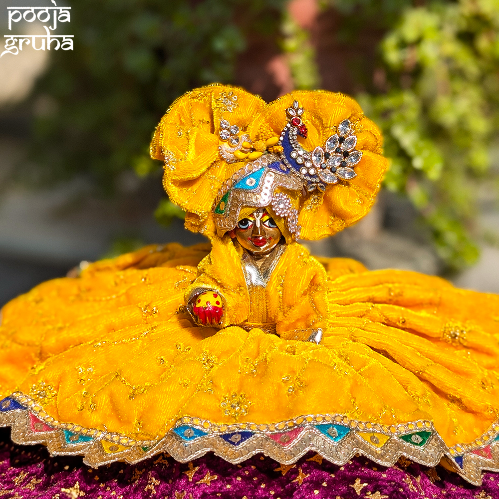 Kanakavarna Laddu Gopal Velvet Dress