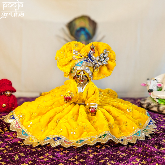 Kanakavarna Laddu Gopal Velvet Dress